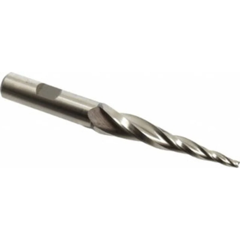 Made in USA 5 per Side 1/8 Small End Diam 2-1/2 LOC 3-Flute High Speed Steel Tapered Square End Mill 1/2 Shank Diam, ...